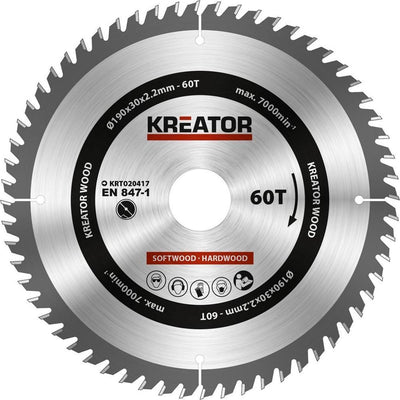 Kreator krt020417 lama per sega legno 190 mm - 60t