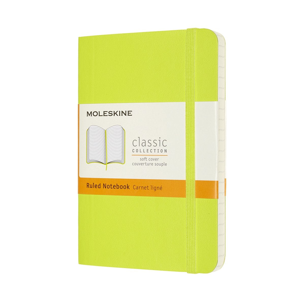 Taccuino classico Moleskine - tascabile - copertina morbida - a righe - verde limone
