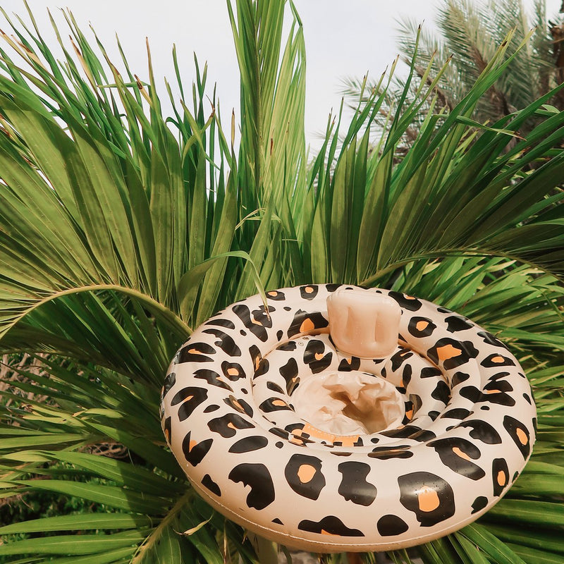 Merkloos sans marque swim essentials exclusive baby float beige leopard (0-1 jaar)