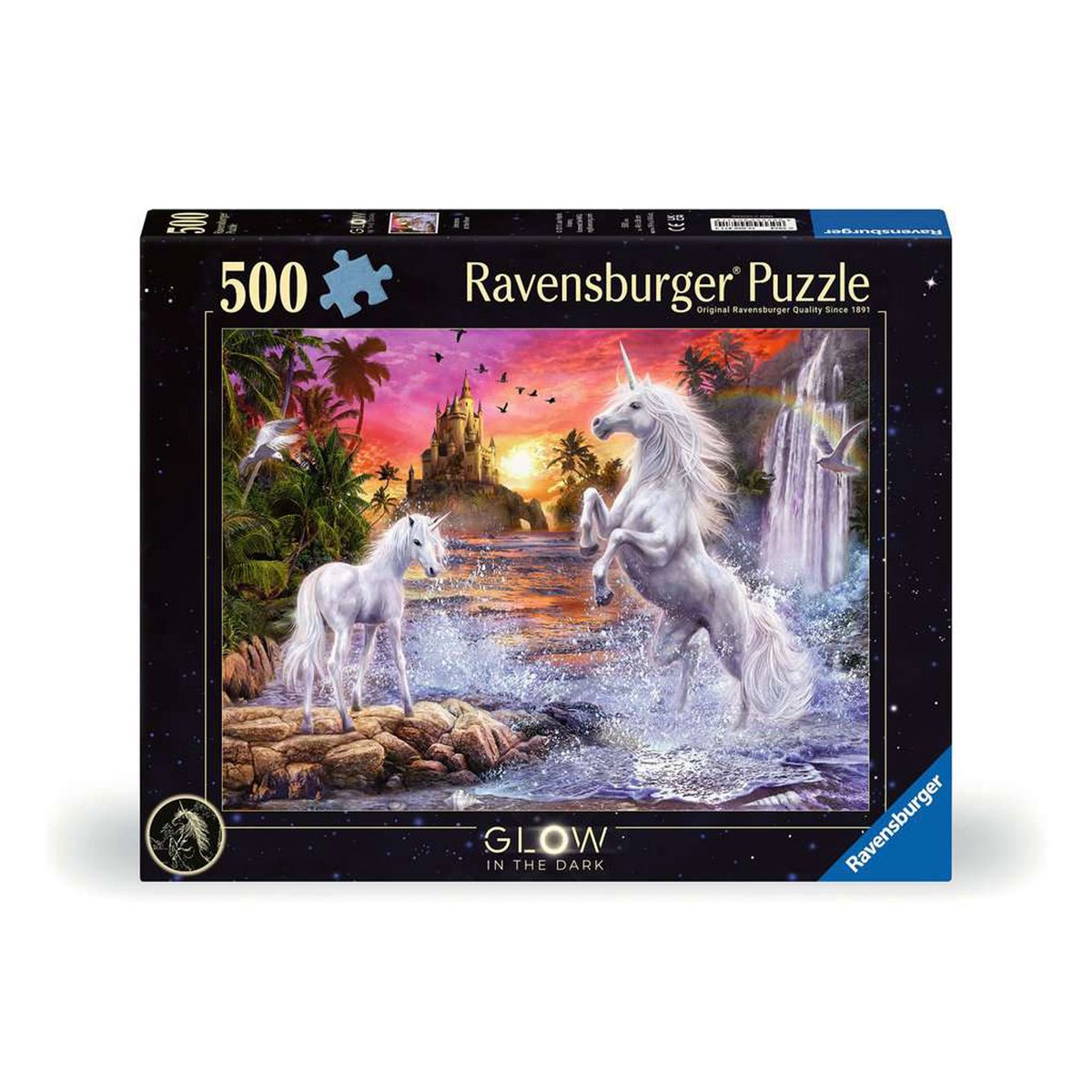 Ravensburger erwachsenenpuzzle 500 teile - einhörner am fluss