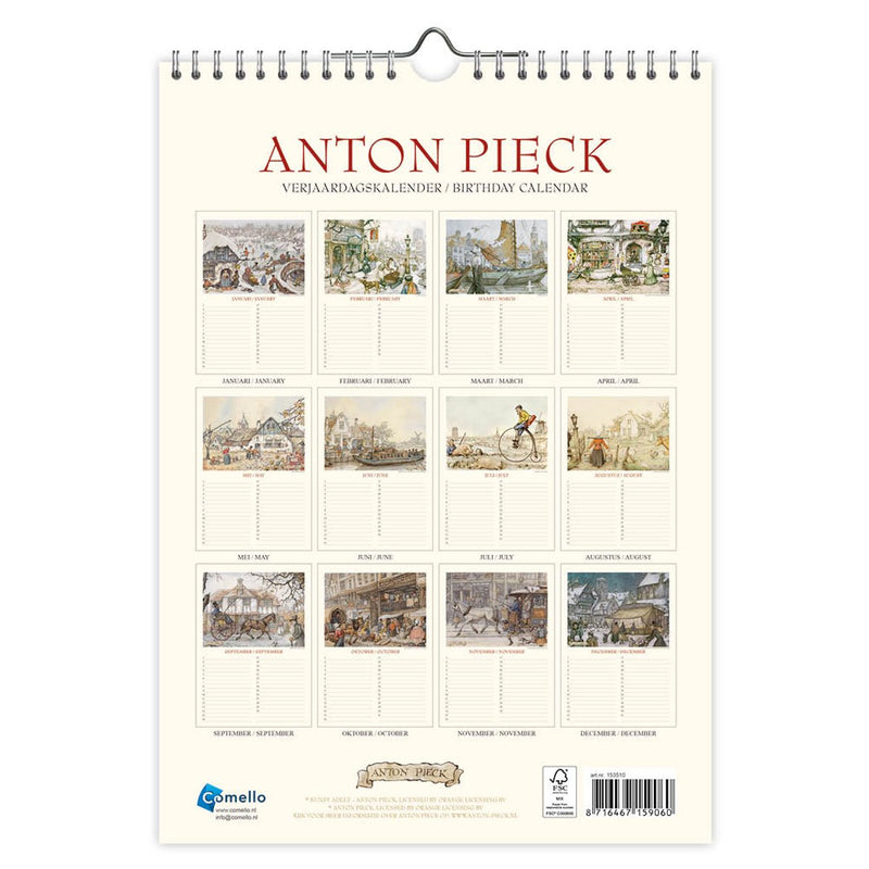 Comello Anton Pieck A4 el calendario de cumpleaños de la casa del ferry