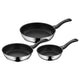 WMF Sartén revestida de 3 piezas con mango - juego de sartenes antiadherentes - diámetro 20 24 28 cm - negro plateado