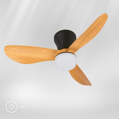 Briloner lufito - ventilatore da soffitto con illuminazione - lampada da soffitto a LED con ventilatore - modalità estate e inverno - lampada ventilatore dimmerabile - CCT - ø78cm - legno nero