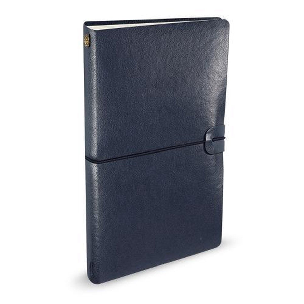 Peter pauper notitieboek - voyager - leder cover - midnight blue - met koordsluiting - 12x20 cm
