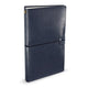 Peter pauper notitieboek - voyager - leder cover - midnight blue - met koordsluiting - 12x20 cm