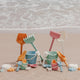 Miniland Outdoor Eco - set da gioco con sabbia per bambini - secchiello, paletta, rastrello e pala - verde - 18 mesi