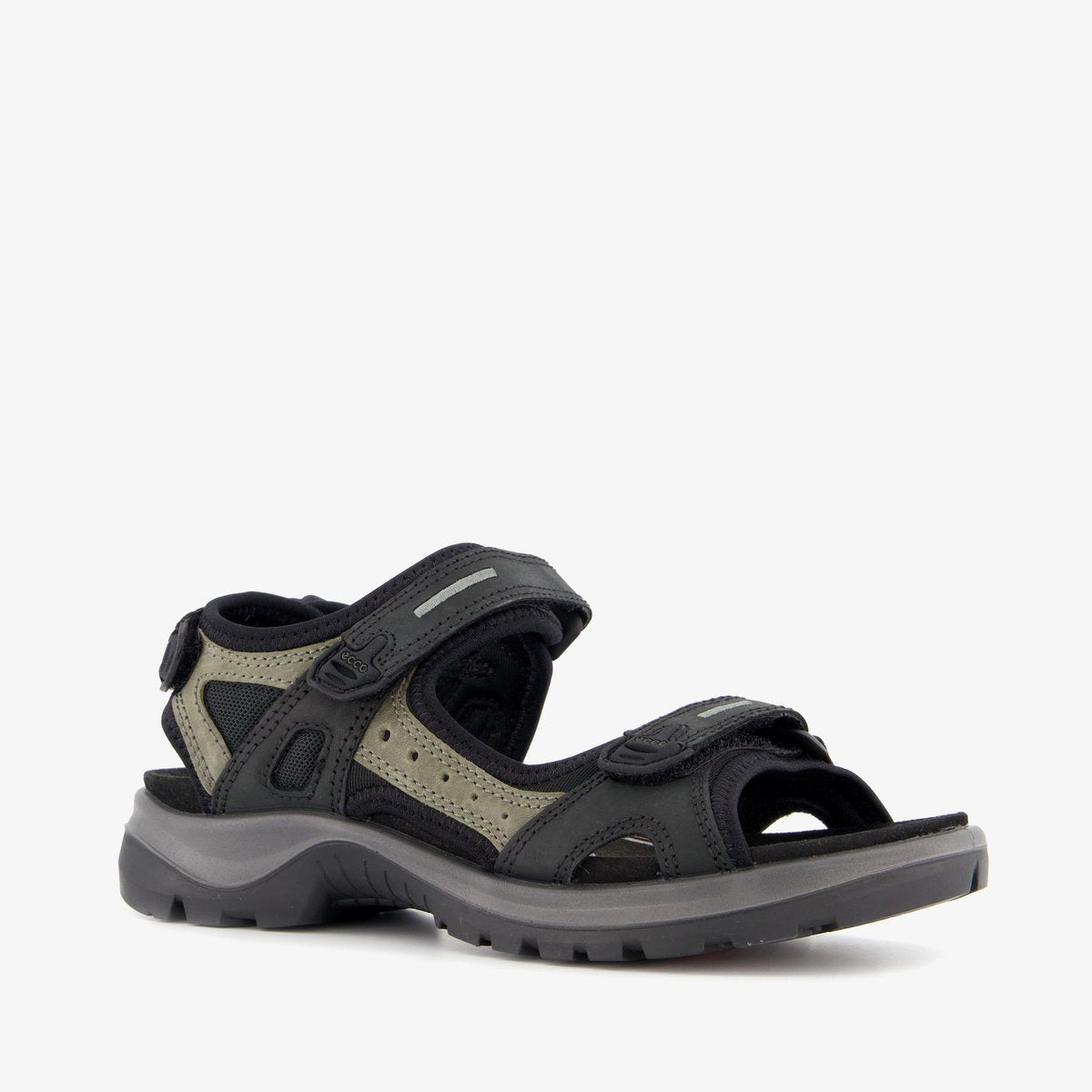Ecco onroads leren dames sandalen zwart groen - maat 41