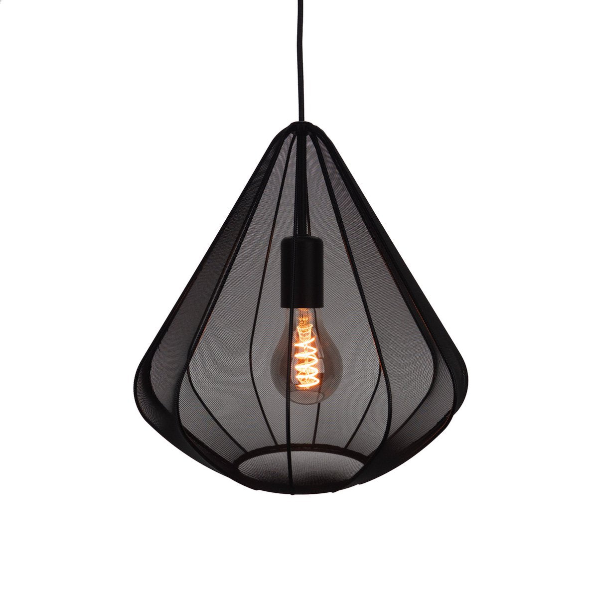 Eglo dolwen hanglamp - e27 - ø 33,5 cm - zwart - textiel