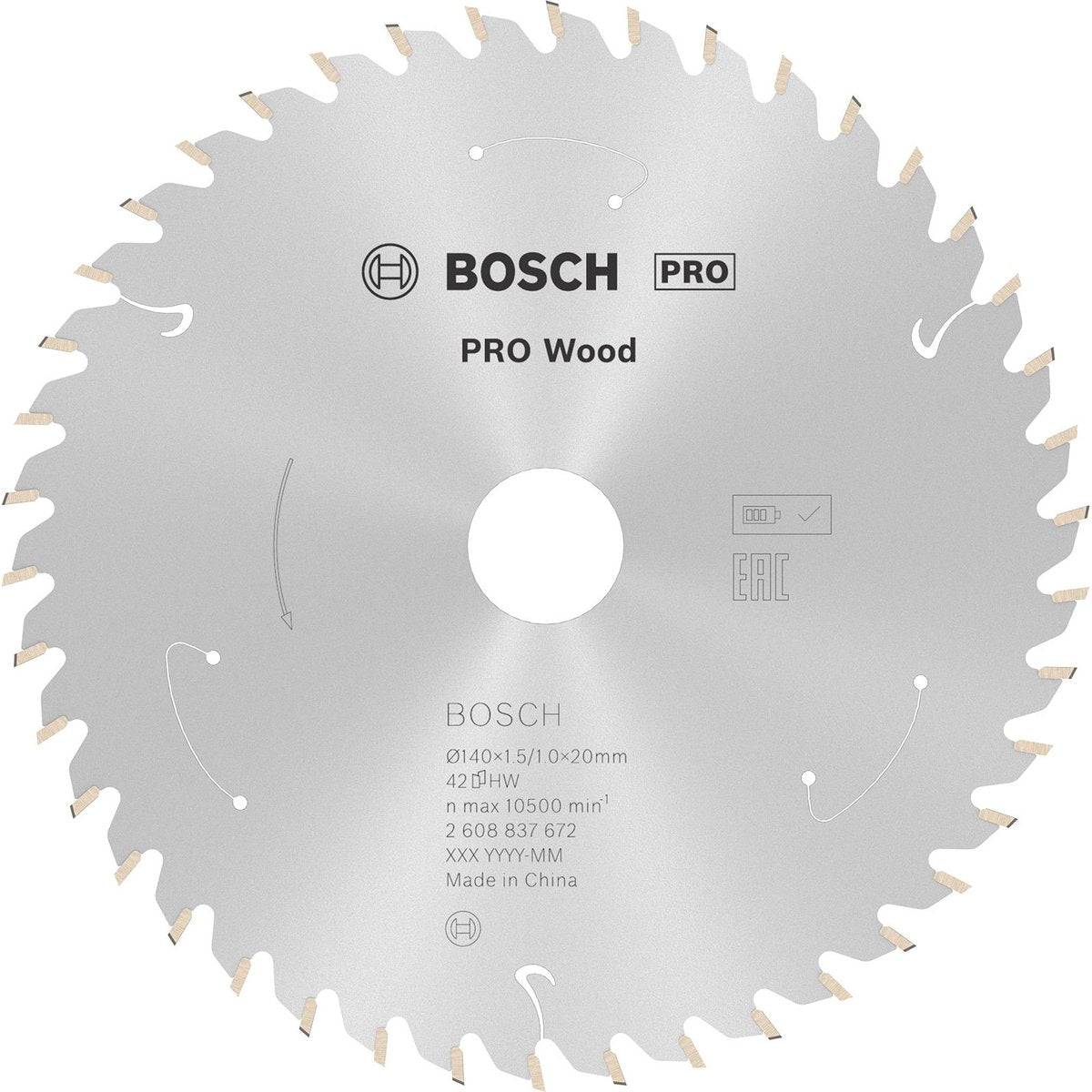 Hoja de sierra inalámbrica Bosch pro wood para sierras circulares 140 x 1,5 x 20 mm -...