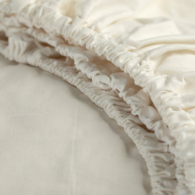 Cinderella - weekend - topper hoeslaken met split - 200x210 cm - tot 15 cm matrashoogte - 100% katoen - ivoor