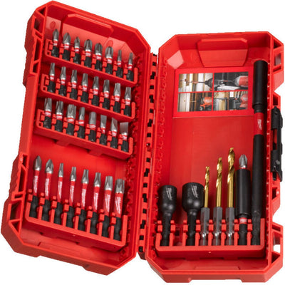 Imp milwaukee shockwave™ act duty™ juego de puntas (40 piezas) juego de puntas para tornillos shockwave™ de 40 piezas, puntas, vasos y taladros hexagonales rojos - 4932492004