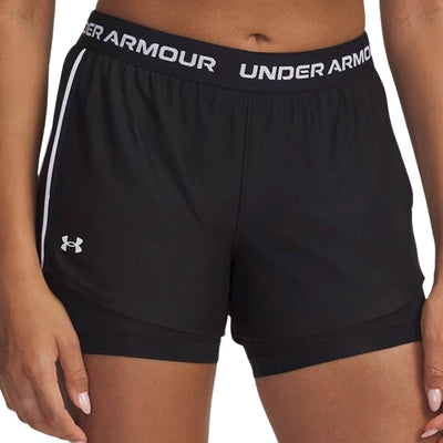 Under armour tech play up 2in1 shorts-blk Pantalón deportivo para mujer - negro - blanco