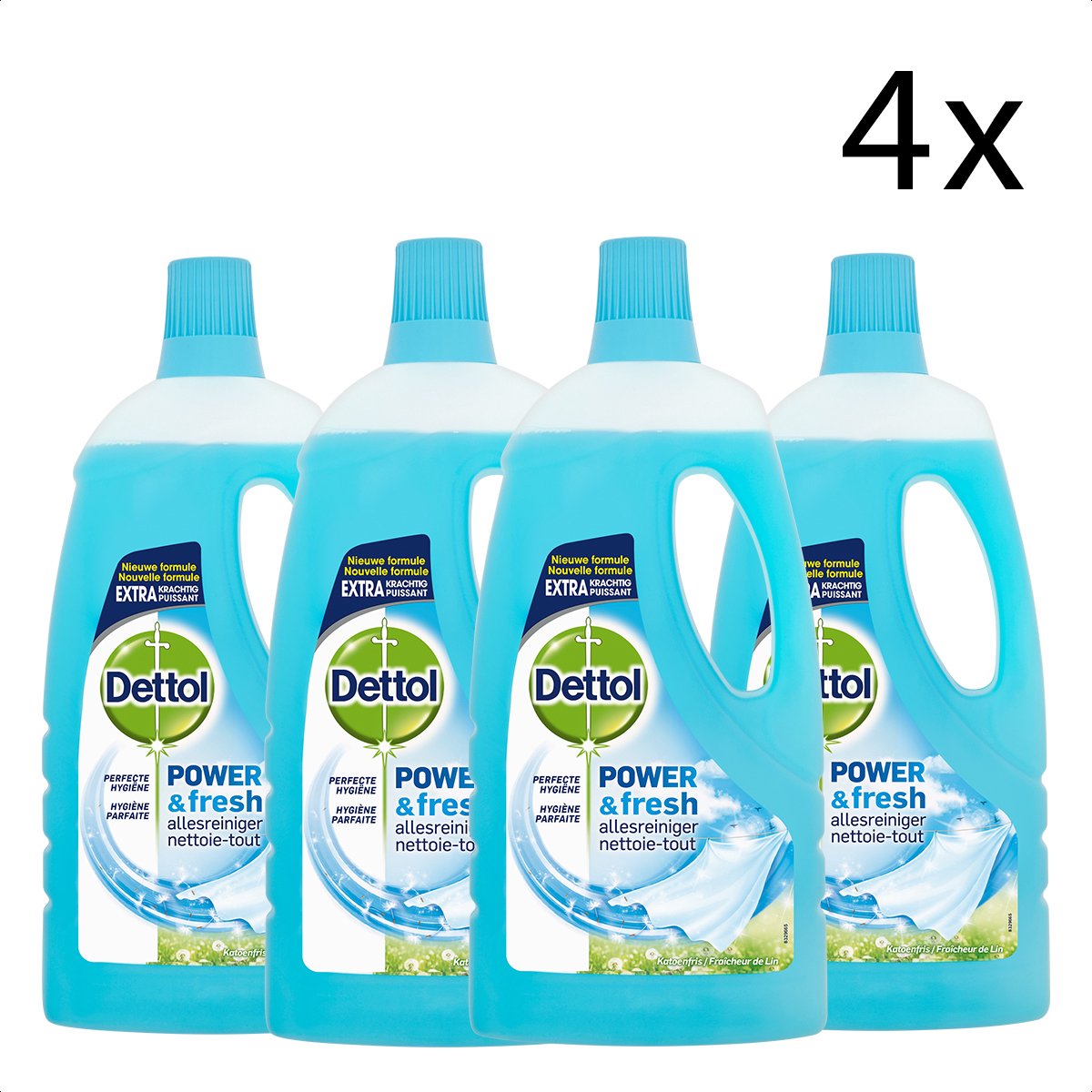 Detergente multiuso Dettol Power Fresh - Cotton Fresh - 4 x 1 l
