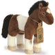 Aurora pluche knuffeldier paard - eco nation knuffel - bruin wit - 28 cm - boerderijdieren thema