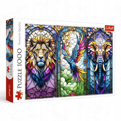 Trefl puzzle animali in vetro colorato 1000 pezzi giocattoli colorati.