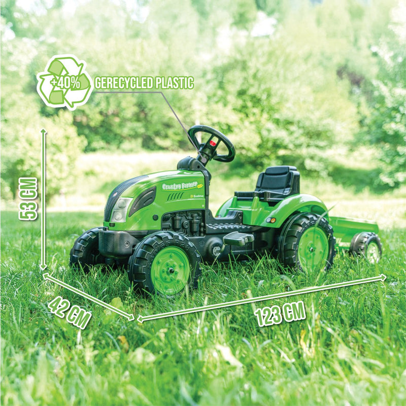 Falk Country Farmer - Ragazzi - Verde - Trattore a pedali