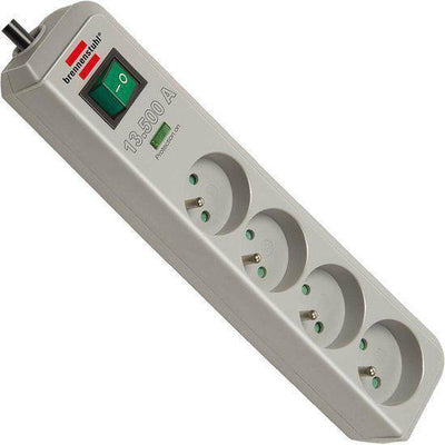 Brennerstuhl eco-line 13,500a power strip with overvoltage protection 4-way light gray 1.5m h05vv-f 3g1.5 *fr*