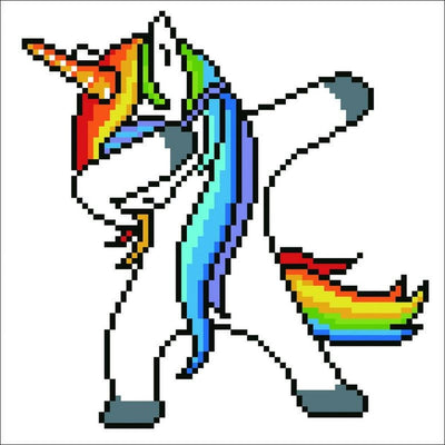 Diamond dotz® - pintura de diamantes para niños - unicornio dab 23 x 23 cm - piedras redondas - paquete completo