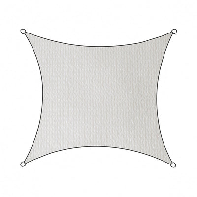 Livin' outdoor livn toldo ISO HDPE cuadrado 5m blanco - permeable al viento y al agua - espesor de la tela: 185 gr m2 - incluye cable de montaje y anillos de montaje de acero inoxidable