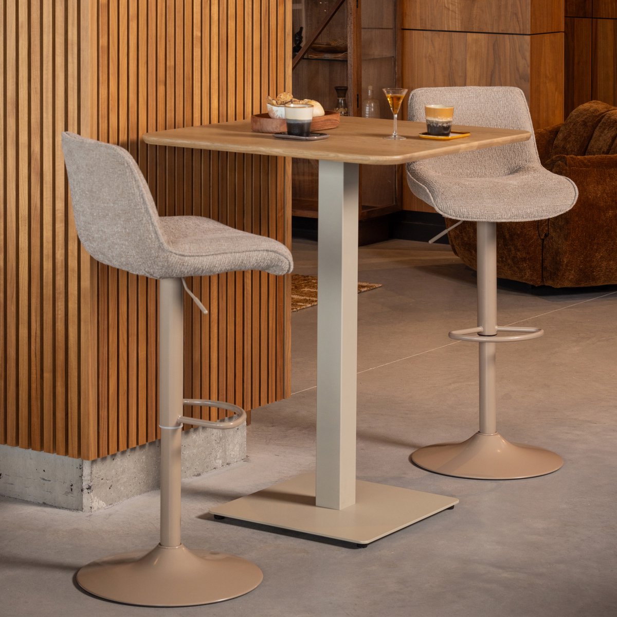 Taburete de bar de altura regulable Woood Marten - arena - 110x45x50