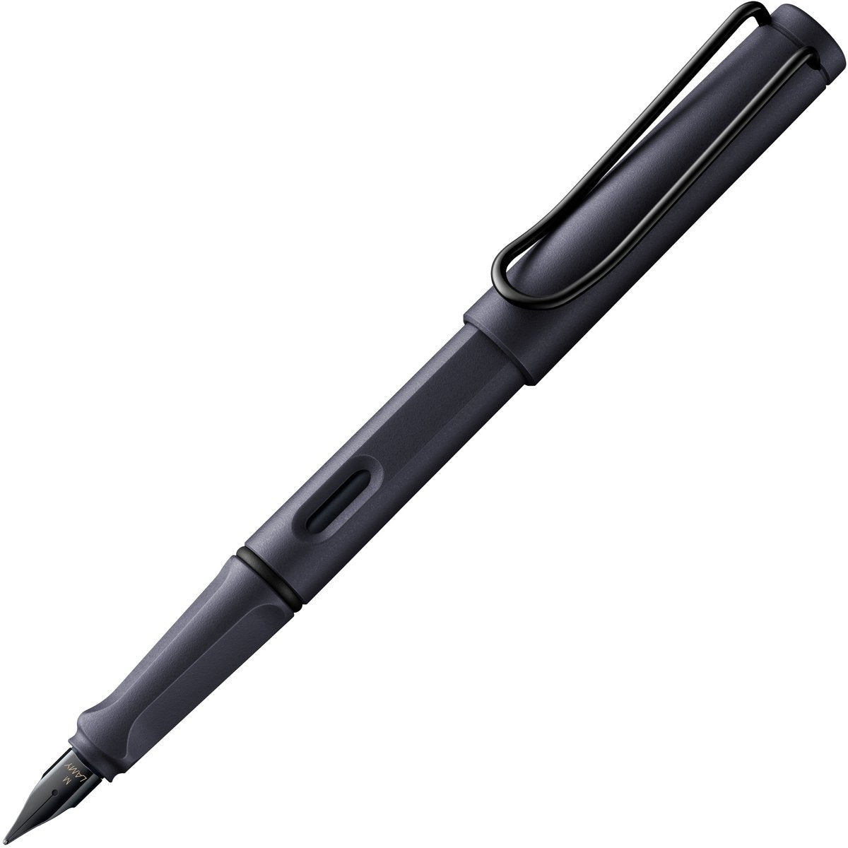 Penna stilografica Lamy Safari acciaio nera | impugnatura ergonomica | come plastica | pennino in acciaio m | inclusa cartuccia d'inchiostro blu T 10 – per destrimani