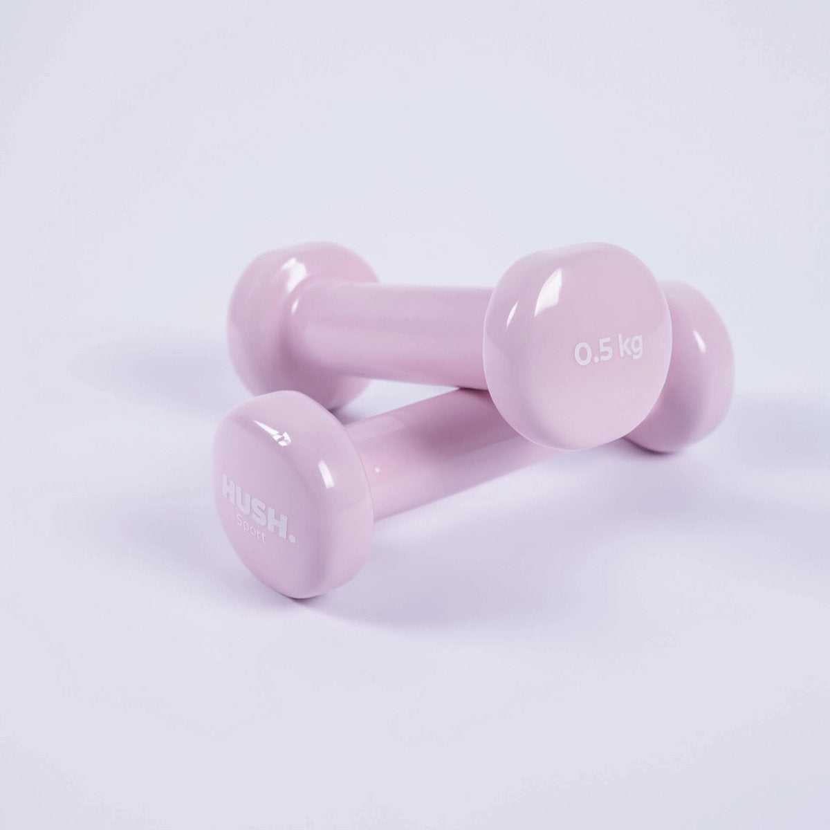 Hush sport - set di manubri 2 x 0,5 kg rosa - rivestimento in vinile con impugnatura antiscivolo - ghisa - pratico design esagonale - adatto per allenamenti di forza e fitness