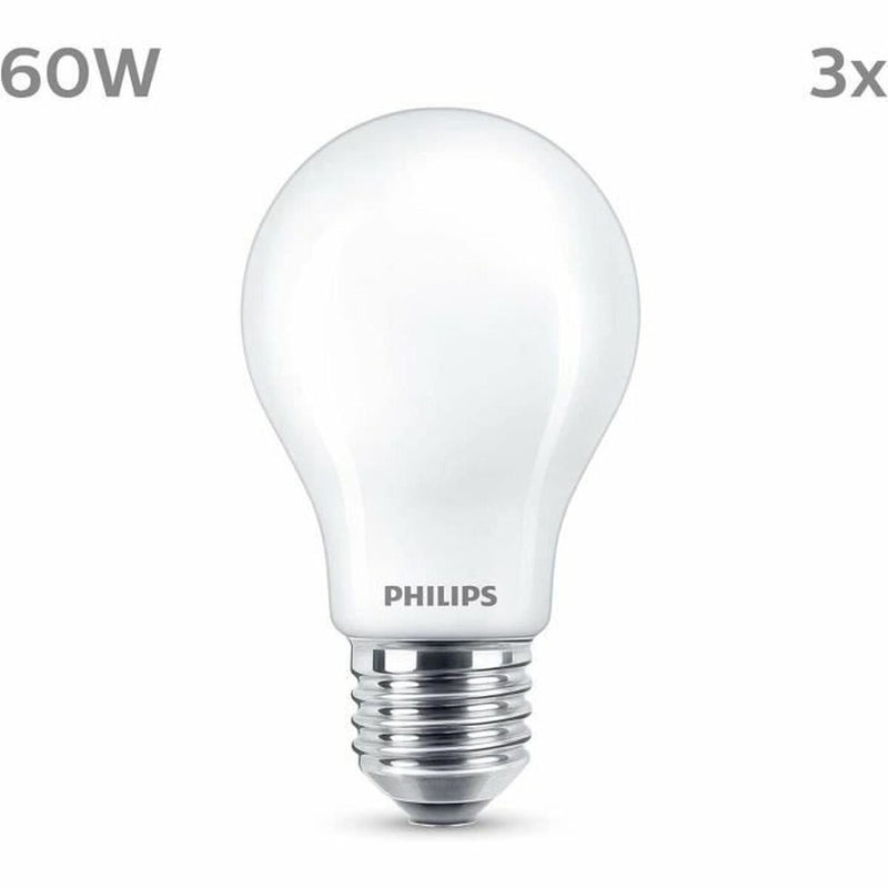 Lampada LED Philips opaca - 60 w - E27 - luce bianca calda - 3 pezzi