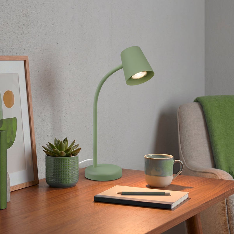 Briloner skriva - lámpara de mesa - lámpara de escritorio - con cable - lámpara de mesa giratoria - excl. gu10 - 13 x 38,5 cm - verde