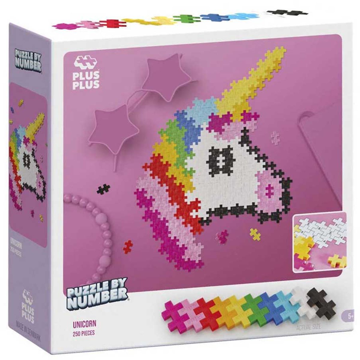 Plus plus rompecabezas por números unicornio plus-plus: 250 piezas (3929)