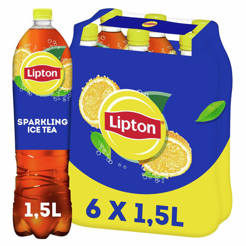 Bottiglia frizzante per tè freddo Lipton - originale - sorprendentemente povera di calorie - 6 x 1500 ml - confezione risparmio