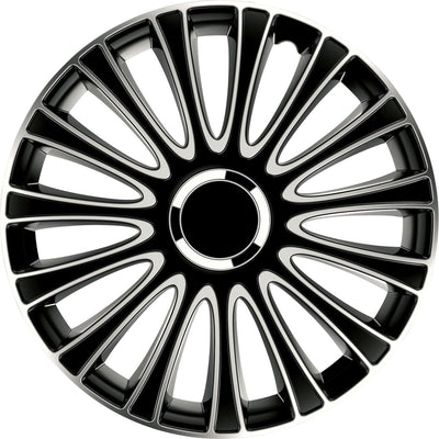 Carpoint wieldoppen le mans pro 14 inch abs zwart zilver set van 4