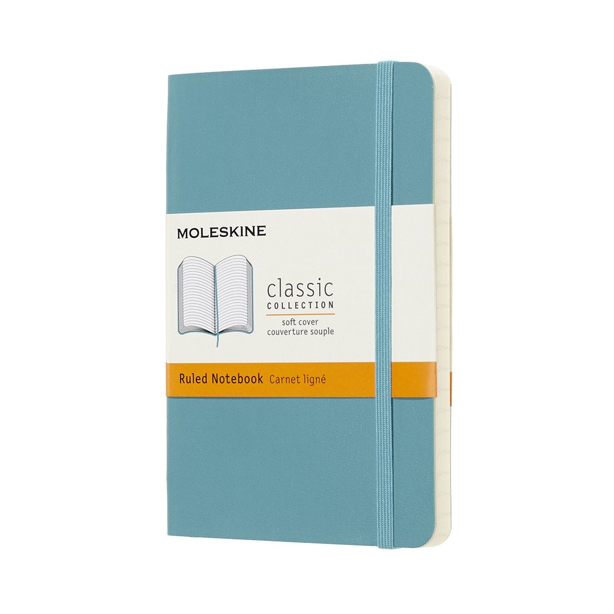 Taccuino classico Moleskine - tascabile - copertina morbida - a righe - blu reef