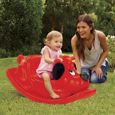 Little Tikes - Cucciolo a dondolo - Altalena a dondolo - Altalena per interni ed esterni - Rosso