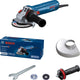 Bosch professional gws 12-125 s - amoladora angular - incluye mango de control de vibraciones - cubierta protectora - cubierta protectora con clip - brida de montaje - tuerca de apriete - llave de espigas