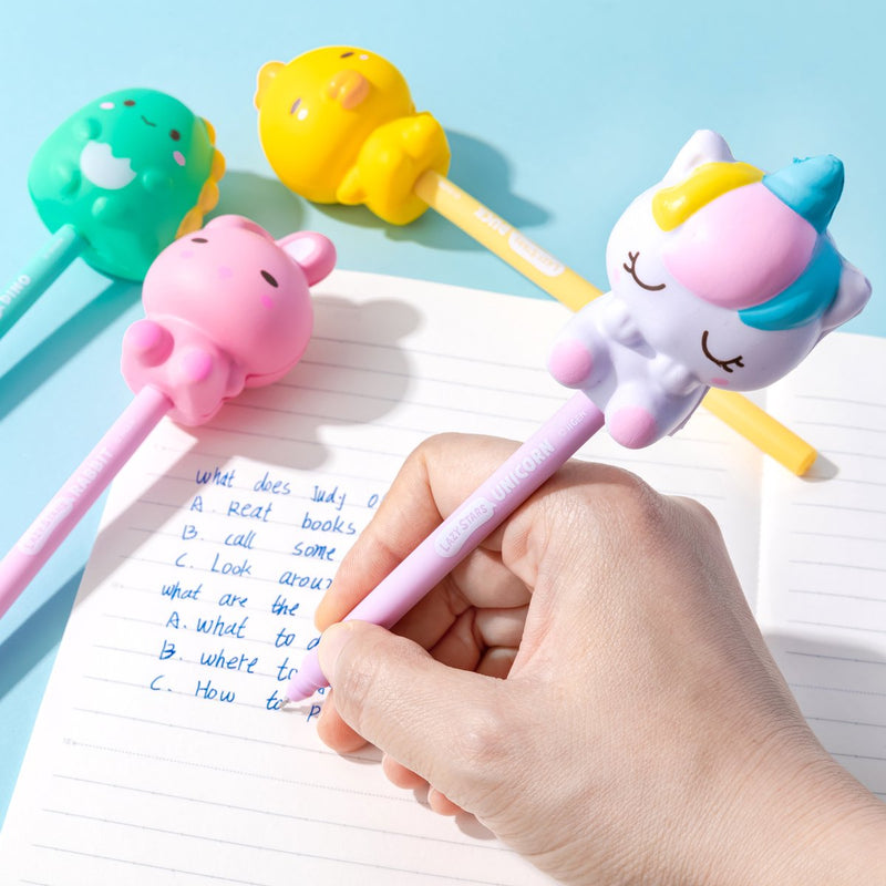 Lazy stars eenhoorn + konijn squishy doll gel pen - 2 pcs