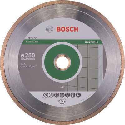 Bosch - disco de corte diamantado estándar para cerámica 250 x 30+25,40 x 1,6 x 7 mm