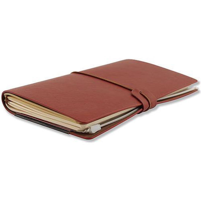 Cuaderno Peter Pauper - Voyager - Funda de piel - Burdeos - Con cierre de cordón - 12x20 cm
