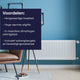 Plieger compact paneelradiator type 22 - wit - 60 x 100 cm