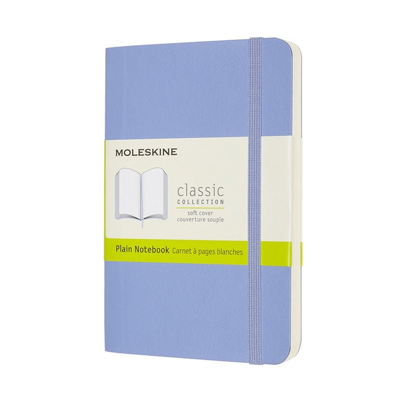 Cuaderno clásico Moleskine - bolsillo - tapa blanda - en blanco - azul hortensia