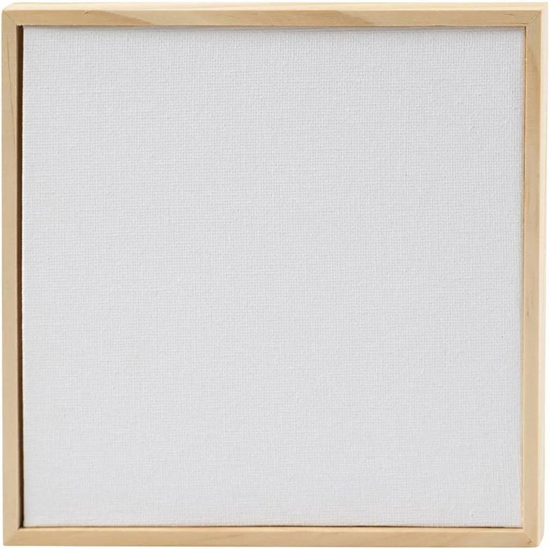 Panel de lienzo Creativ Company con marco, dimensiones 15,8x15,8 cm, 280 gr, blanco, 1 unidad