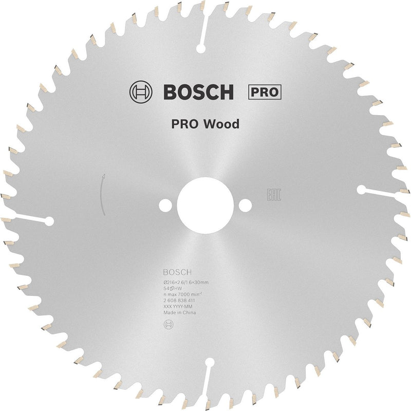 Lama per sega circolare Bosch Pro Wood 216 x 2,6 x 30 mm - 2608838411