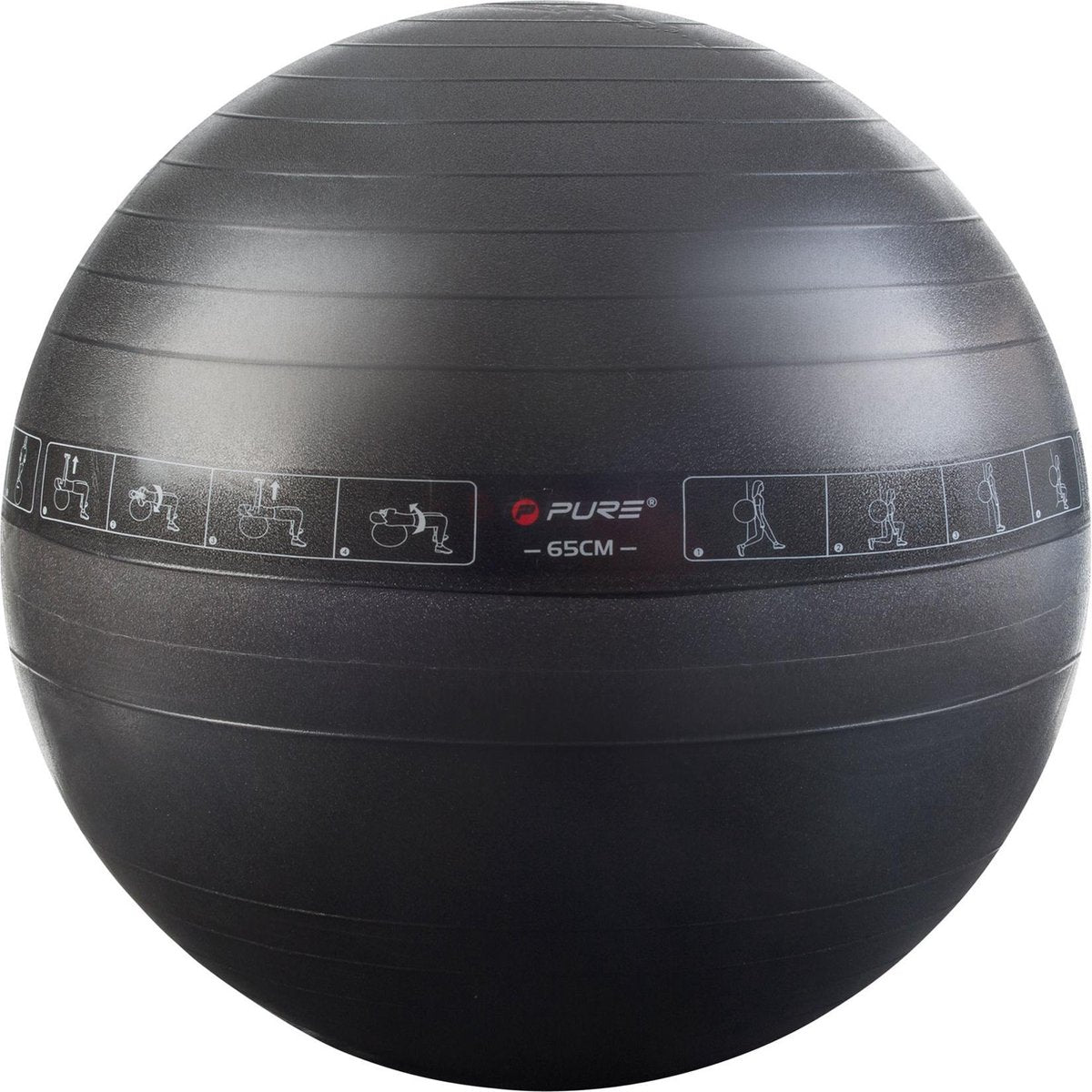Pure2improve - palla fitness - con esercizi - 65 cm - inclusa pompa a mano