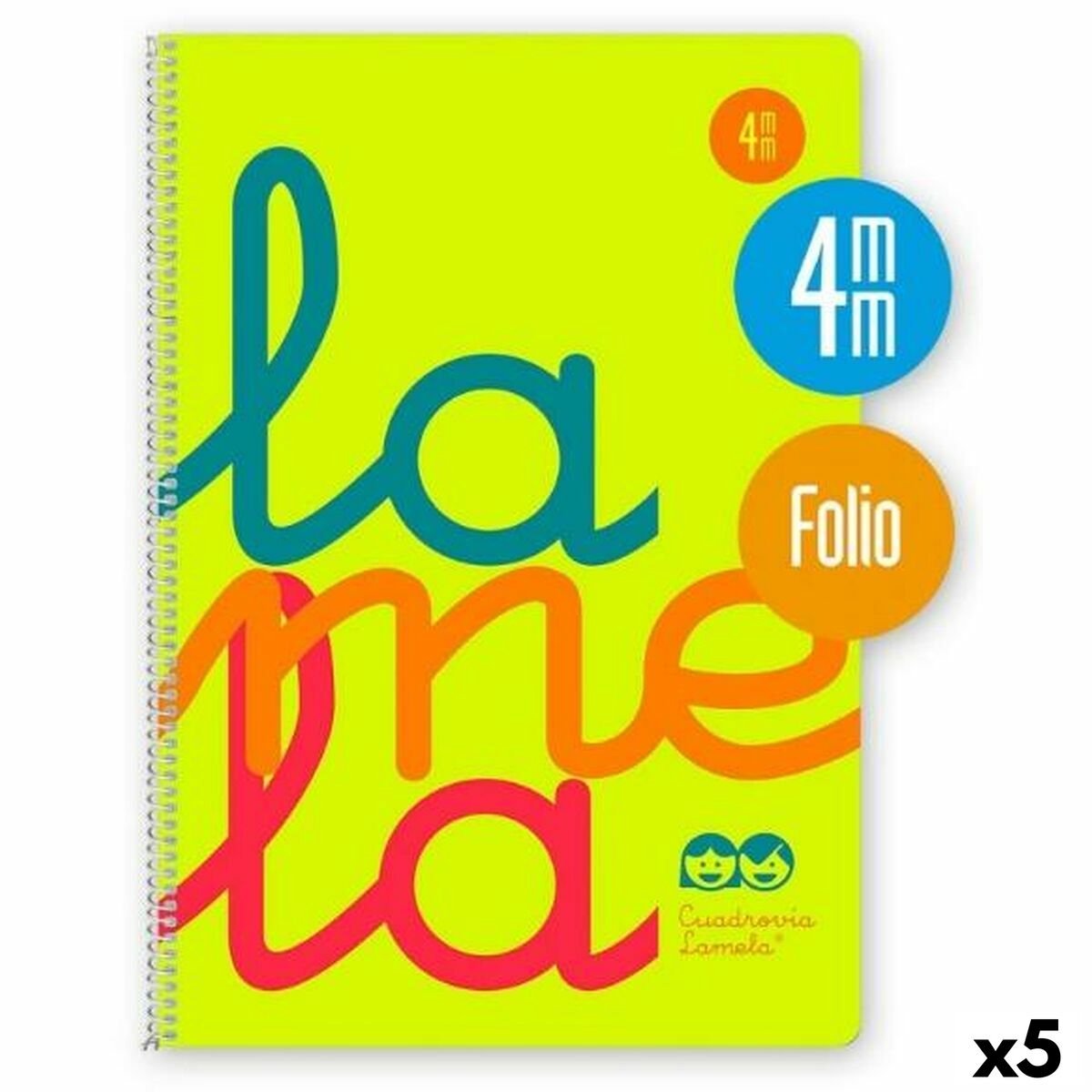 Libro Lamela sugli anelli giallo DIN A4 80 fogli (5 pezzi)