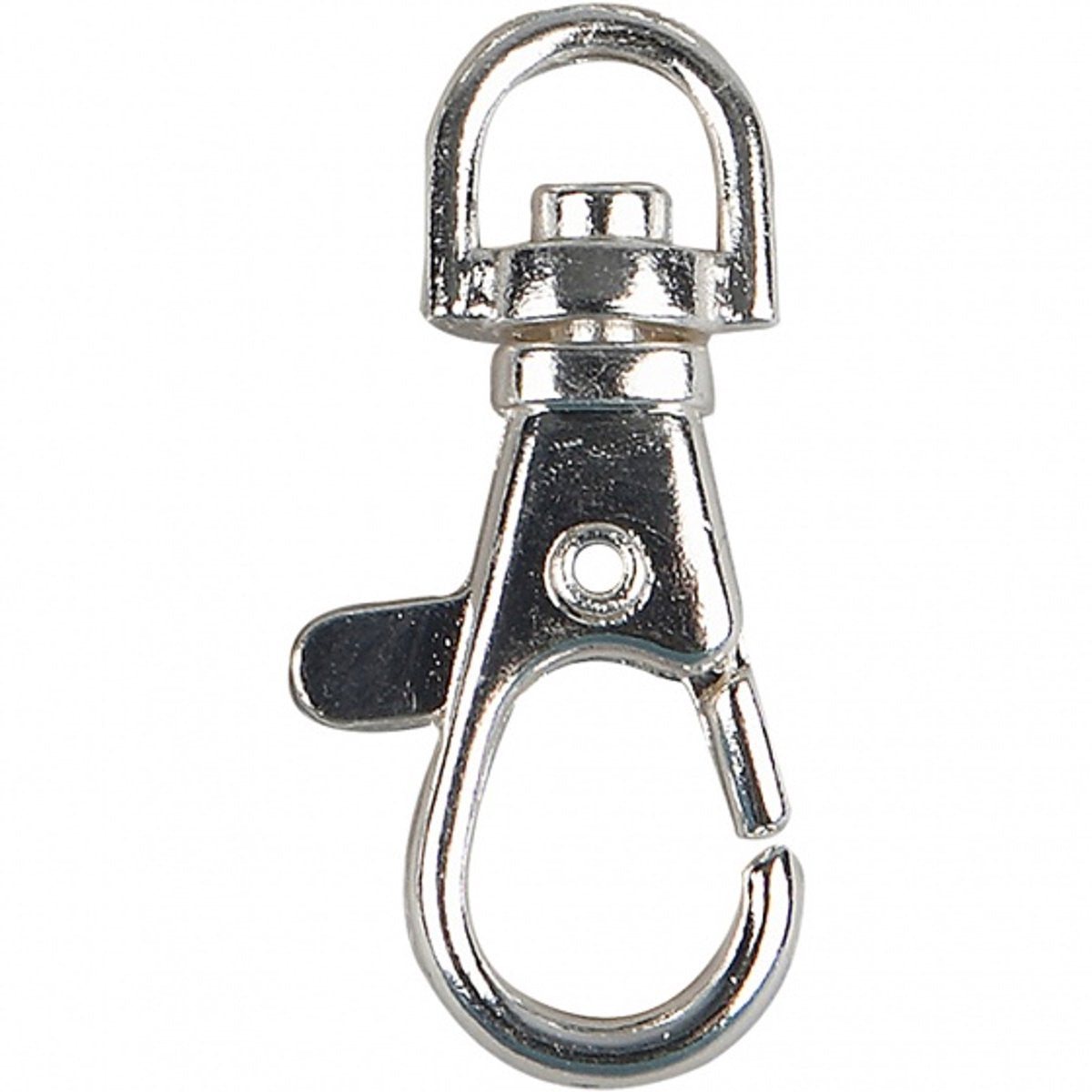 Cierre de Carabiner de Creativ Company, grande, H: 3.7 cm, D 37 mm, B: 1.4 cm, plateado, 15 piezas 1 caja