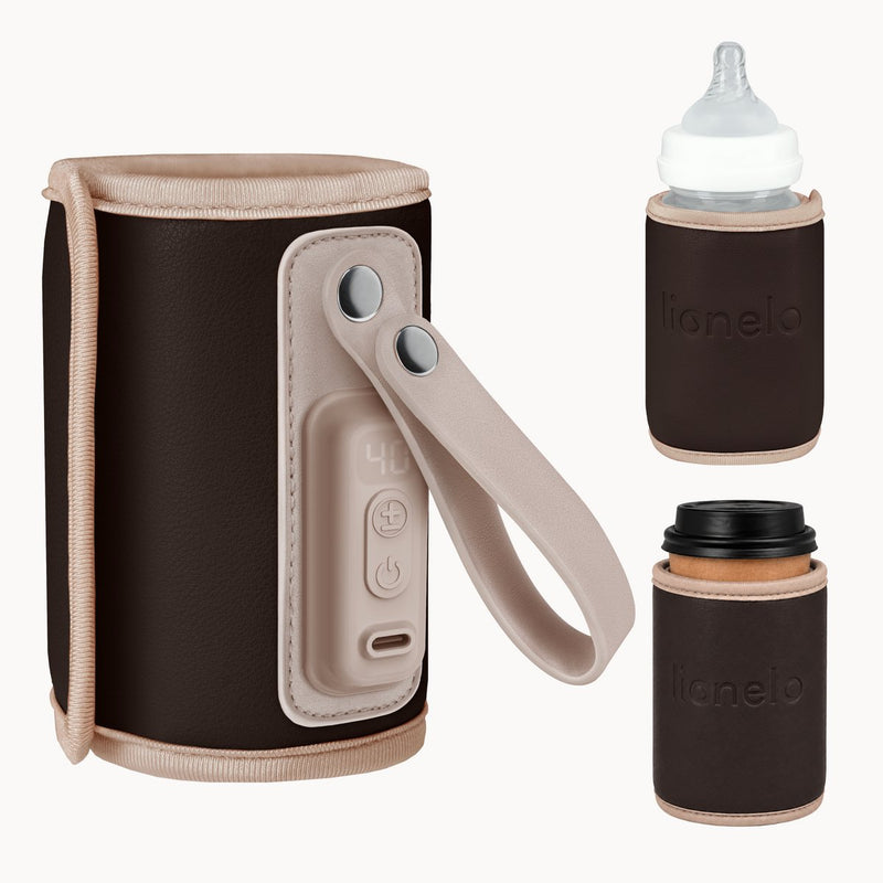 Lionelo thermup go – calienta biberones portátil – Fuente de alimentación USB-C – 5 ajustes de temperatura (38–50°C) – para biberones de hasta 70 mm – Termostato contra sobrecalentamiento – Compacto y ligero (100 g) – Sin BPA – Incluye cable USB-C