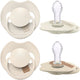 Difrax lovi fopspeen dynamisch - prime - 6 tot 18 maanden - lichtbeige creme - 2 stuks