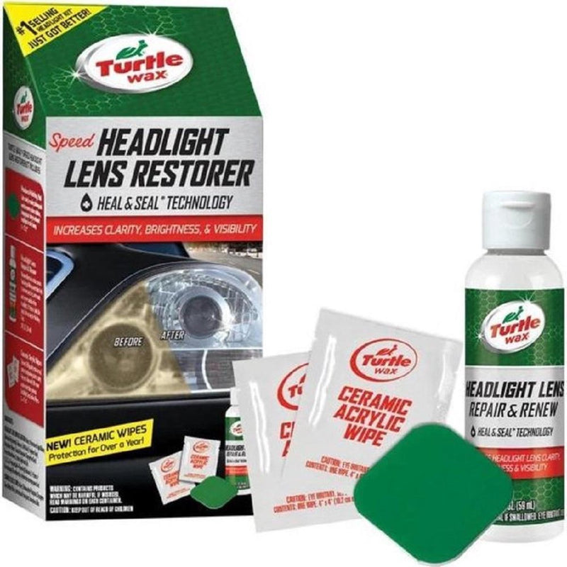 Kit de faros delanteros Turtle Wax Speed - kit de reparación de faros - restaura faros y luces traseras - funciona un 35% más rápido con mejores resultados - paquete completo