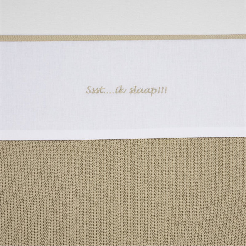 Meyco tesoro shhh...sto dormendo!! lenzuolo per culla - sabbia - 75x100 cm - 0,3 tog