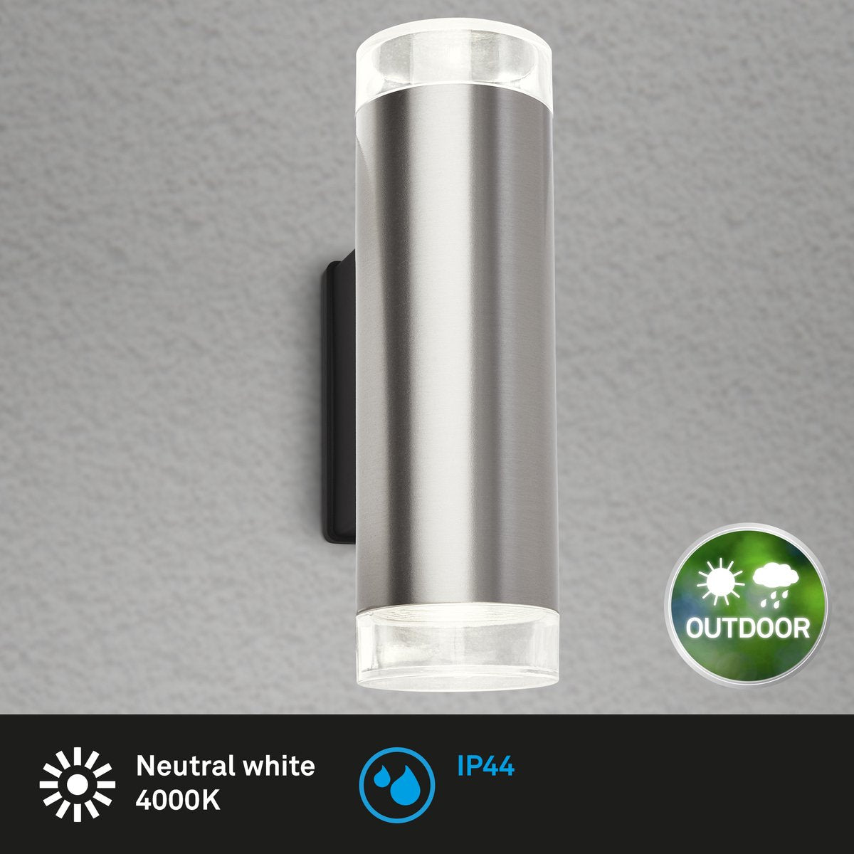 Briloner - led buitenlamp - metaal - tuinverlichting met 2x gu10 - 4.7 watt - warm wit licht - roestvrij staal