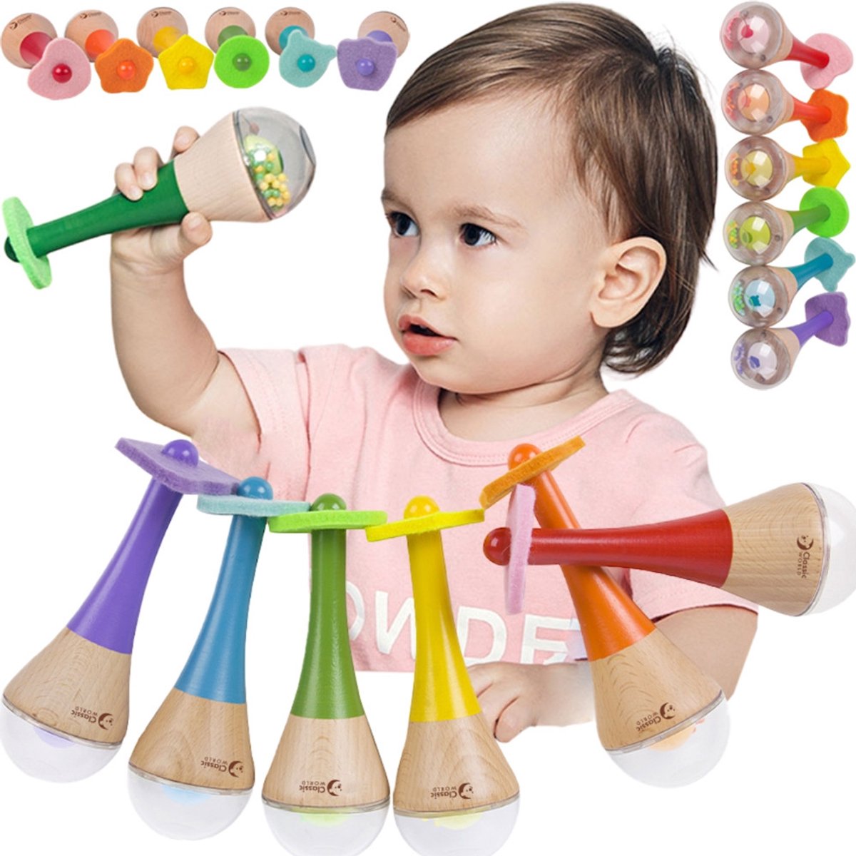 Maracas arcobaleno in legno classico World World World